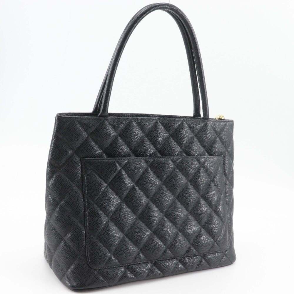 CHANEL Black Caviar Leather Logo Tote Bag - Picture 3 of 14
